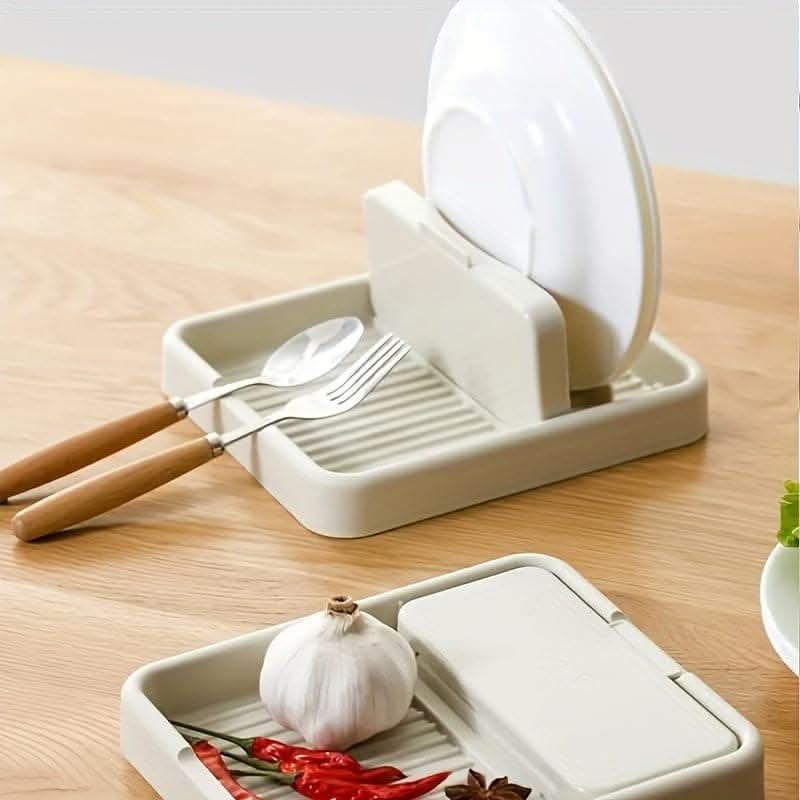 Foldable Kitchen Pot Lid Holder & Spoon Rest - Heat-Resistant Utensils Rack