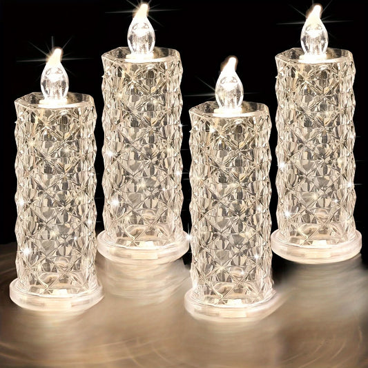 3-Pack Crystal LED Flameless Candle Lamps