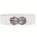 Vintage Elastic Waist Belt with Metal Buckle