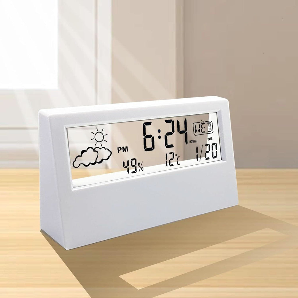 Transparent Digital Desk Clock – Modern LED Alarm Clock