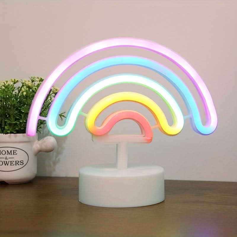 Battery-Powered Neon Rainbow Night Light Lamp