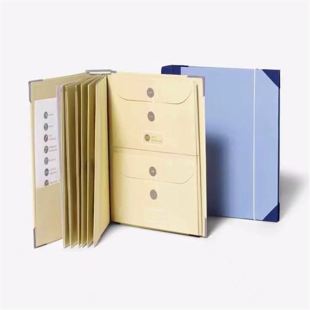 "PU Leather Document Organizer Folder with Pockets"
