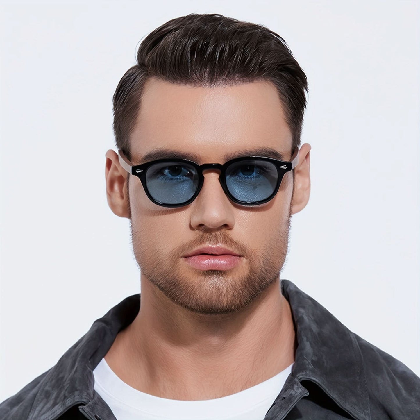 Retro Classic Round Polarized Sunglasses with Wooden Temples -UV Protection Eyewear