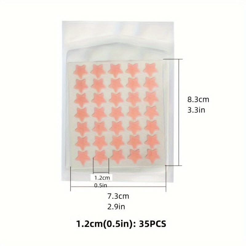 Single Pack of 40 Colorful Star & Heart Acne Patches - Skin-Safe Hydrocolloid Pimple Stickers