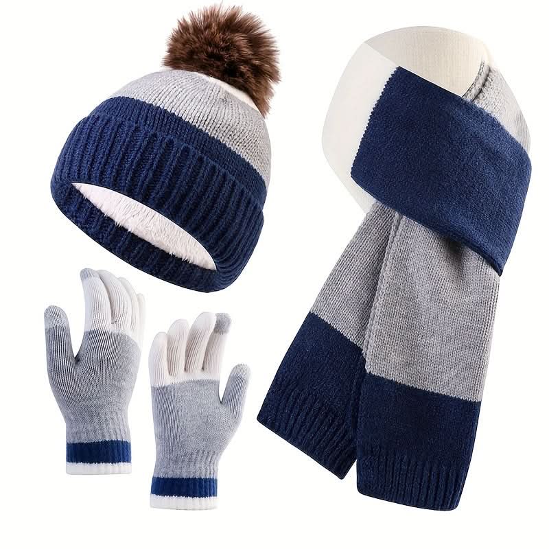 3-Piece Knitted Winter Accessory Set