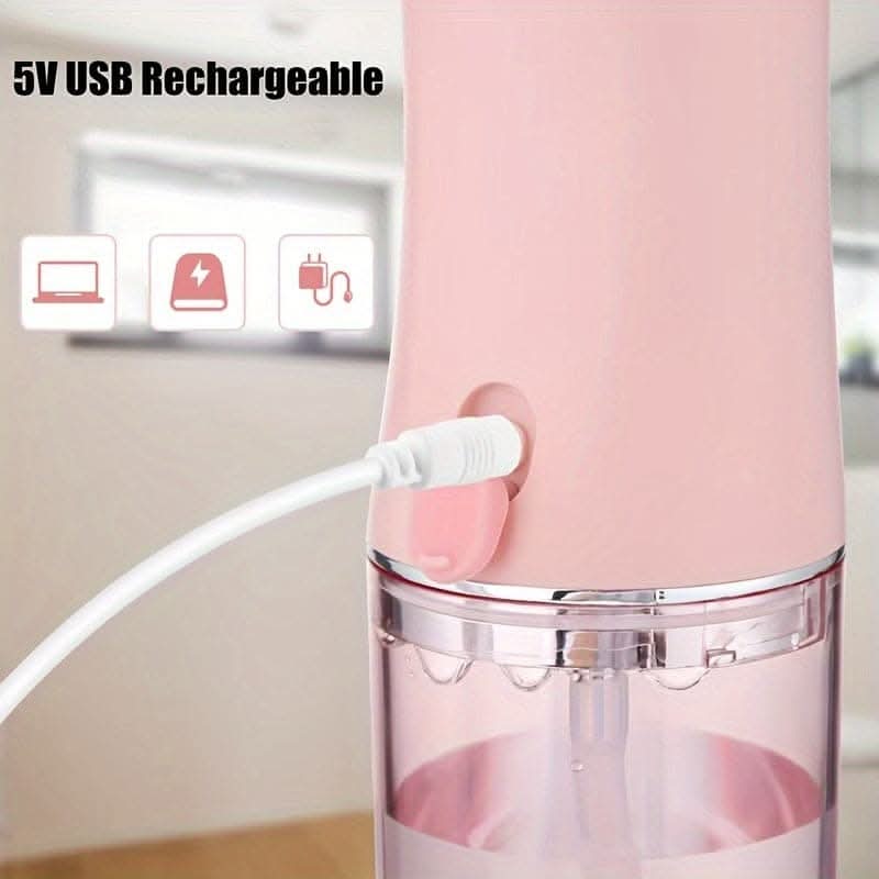 Portable Dental Water Flosser – USB Rechargeable, 4 Jet Tips, 3 Modes, Waterproof