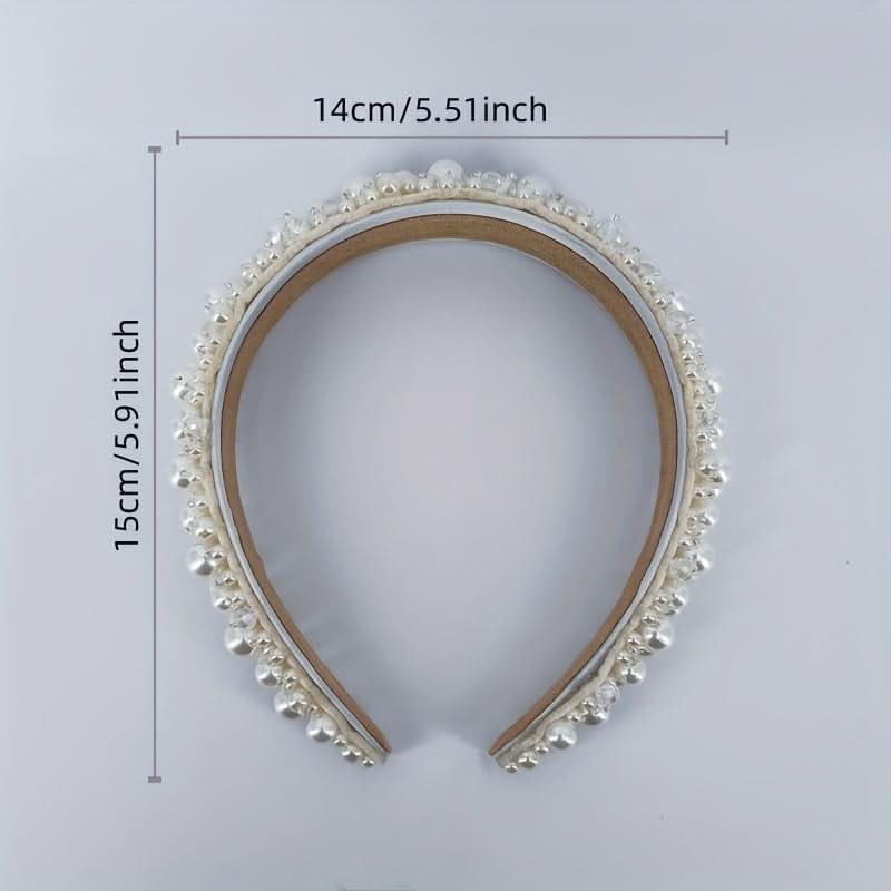 Faux Pearl Crystal Headband for Women