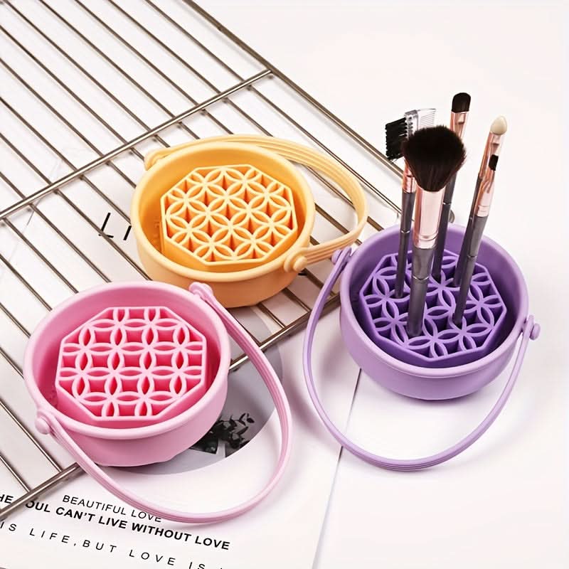 Silicone Makeup Organizer Set - Detachable Drying & Storage Rack