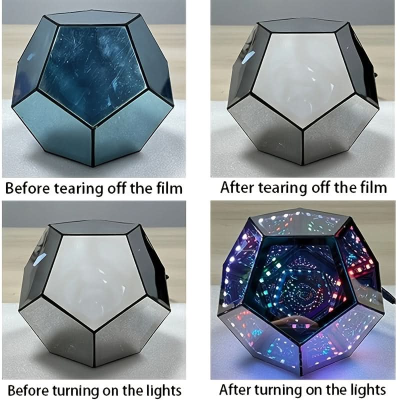 USB-Powered RGBW 3D Cube Light - Color-Changing Night Lamp