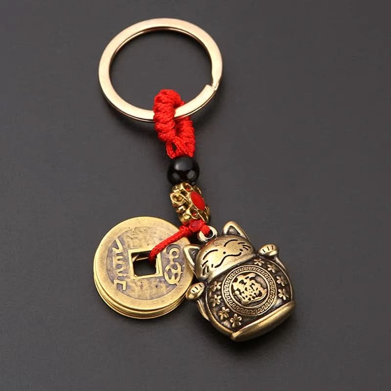 Lucky Cat Keychain – Good Luck Charm Pendant for Men & Women