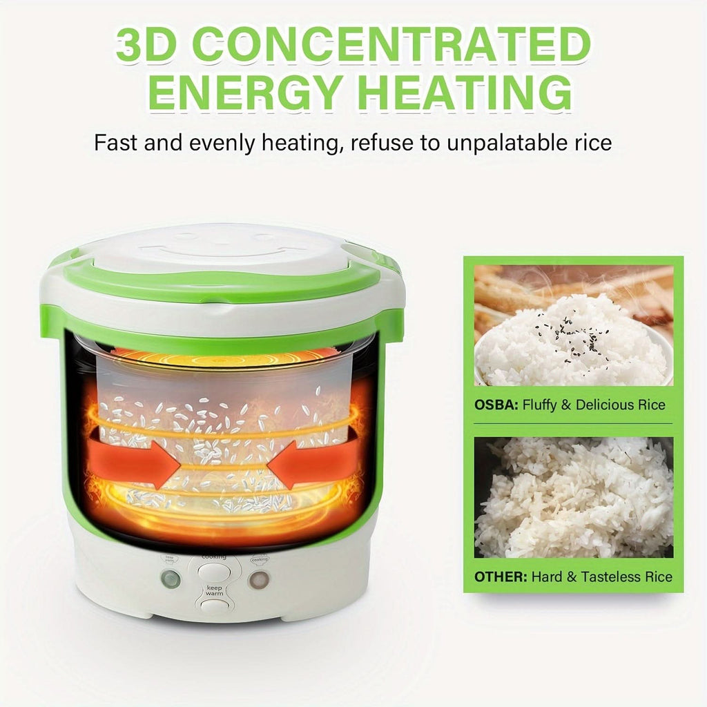 12V Portable Car Rice Cooker – Mini Travel Rice Cooker with Keep Warm Function