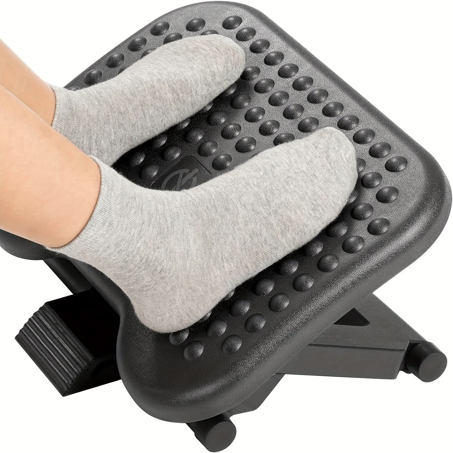 Adjustable Under Desk Footrest with Massage Roller
