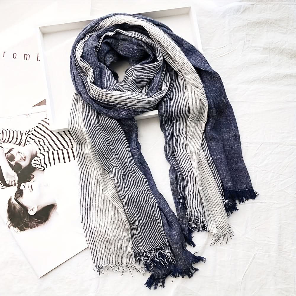 Men's Cozy Rayon-Linen Scarf for Fall & Winter - Stylish, Warm, and Durable