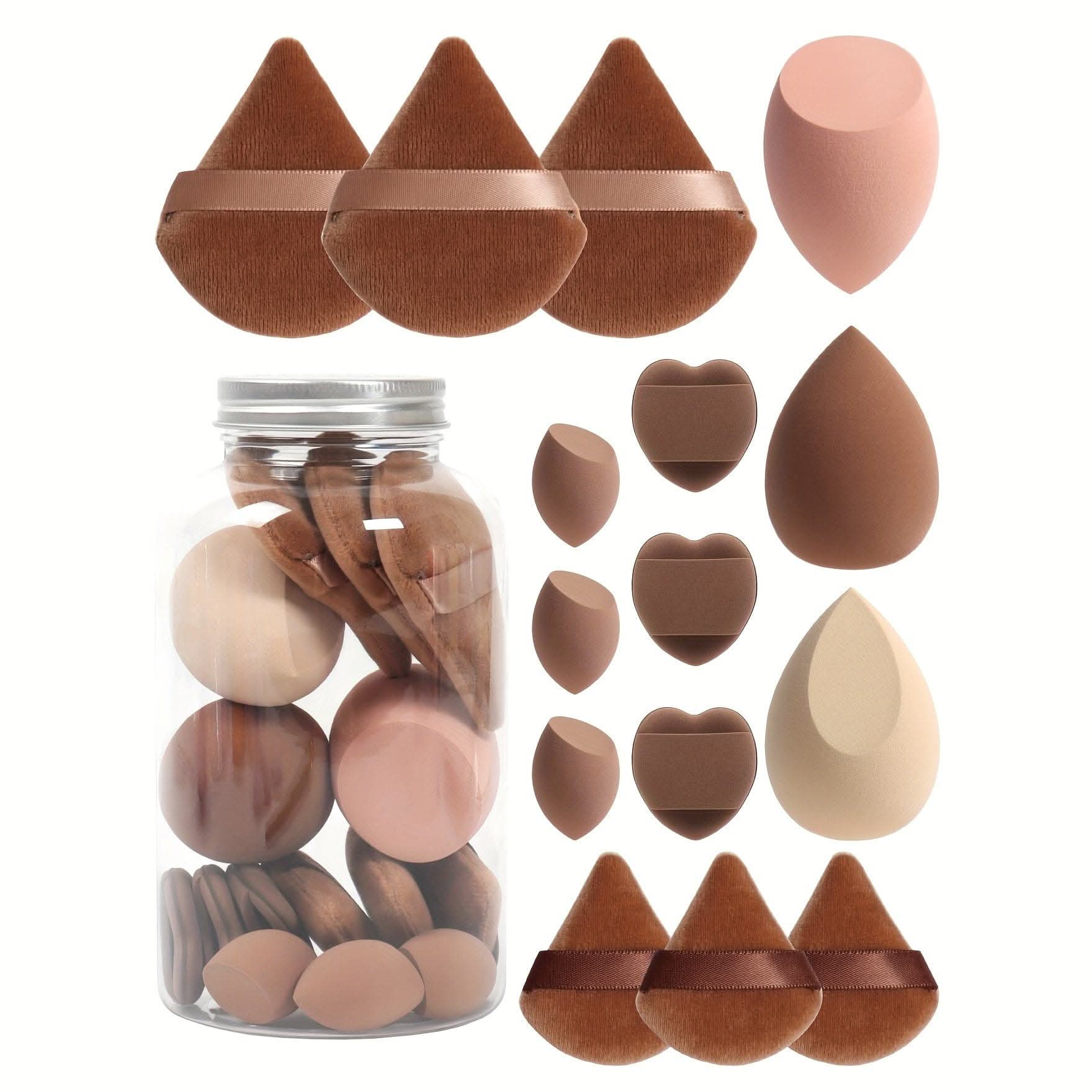 15-Piece Makeup Tool Set in Jar