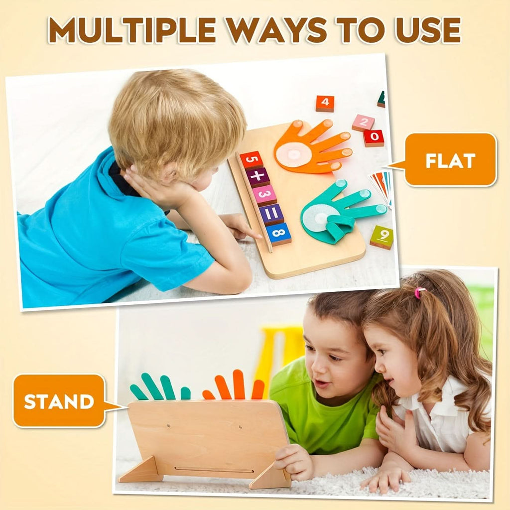 Wooden Math Board Counting Toy – Educational Number & Finger Counting Blocks for Kids