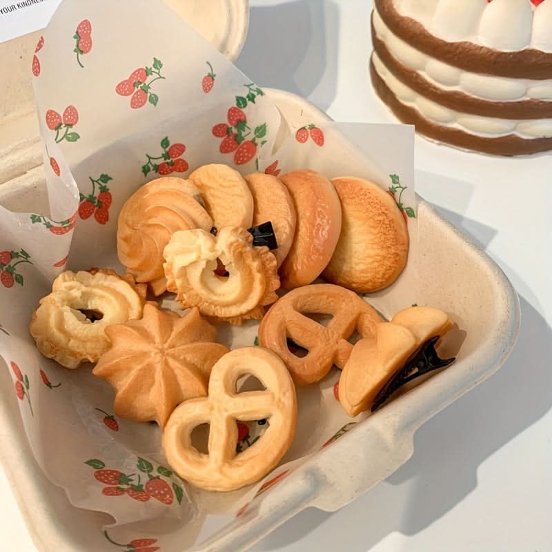 6PCS Cute Cookie Simulation Hair Clips Set