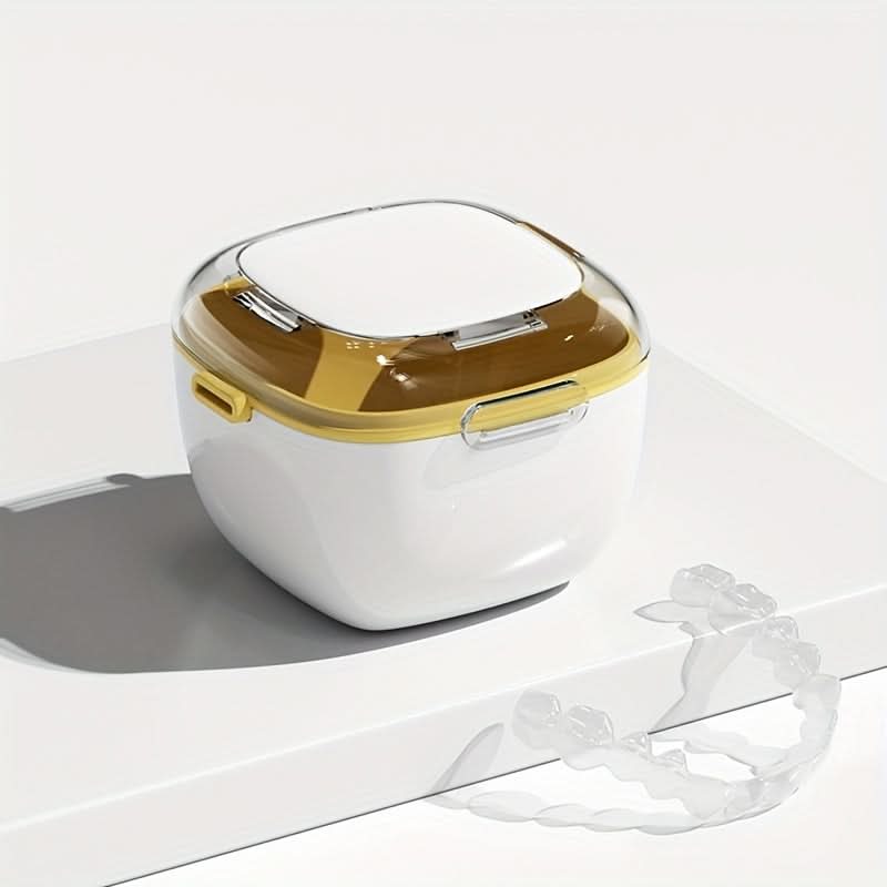 Ortho Care Double-Layer Retainer & Denture Storage Case – Portable Oral Organizer