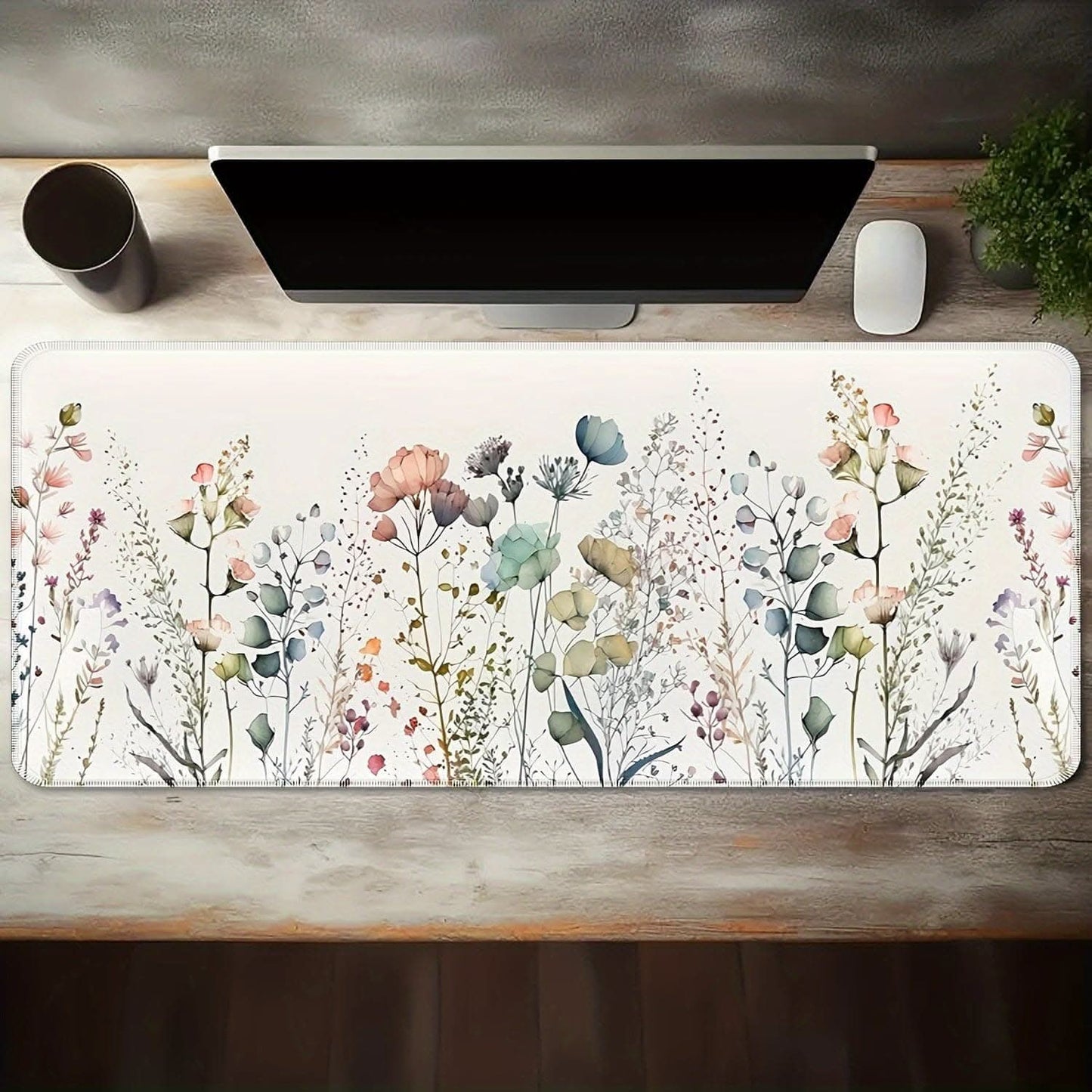 Floral Large Mouse Pad - Extended Desk Mat