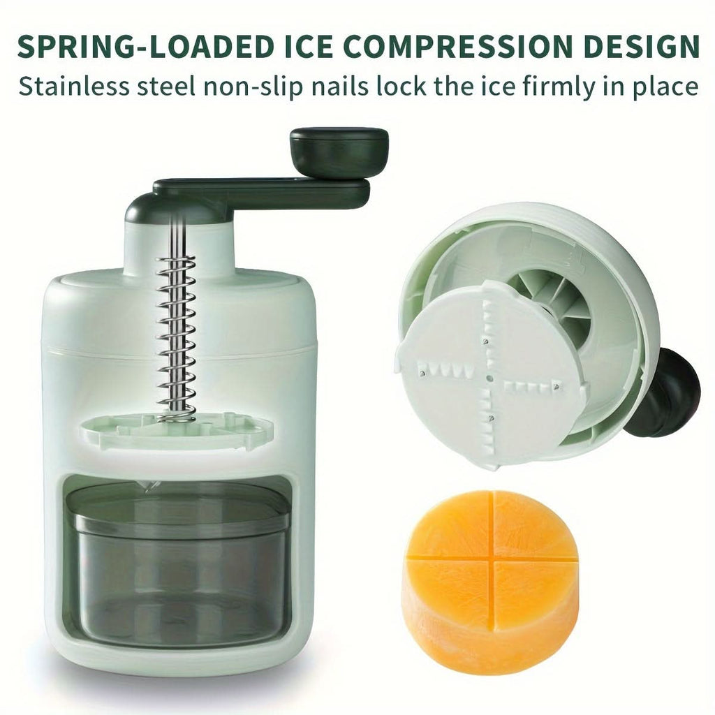 Stainless Steel Manual Ice Shaver – Portable Snow Cone & Slushie Maker