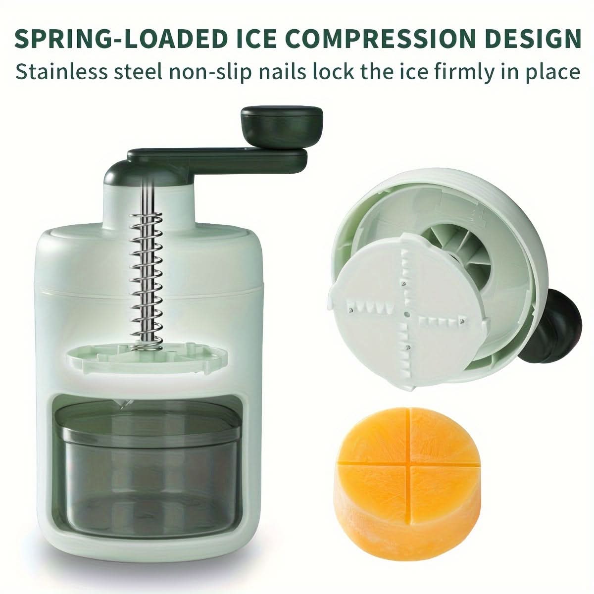 Stainless Steel Manual Ice Shaver – Portable Snow Cone & Slushie Maker