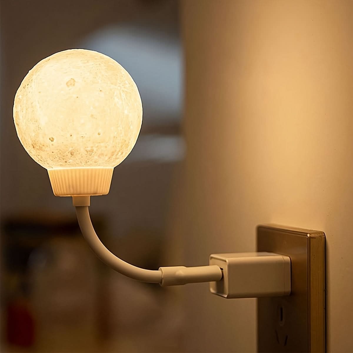 Voice-Activated Lunar Light Bedside Lamp