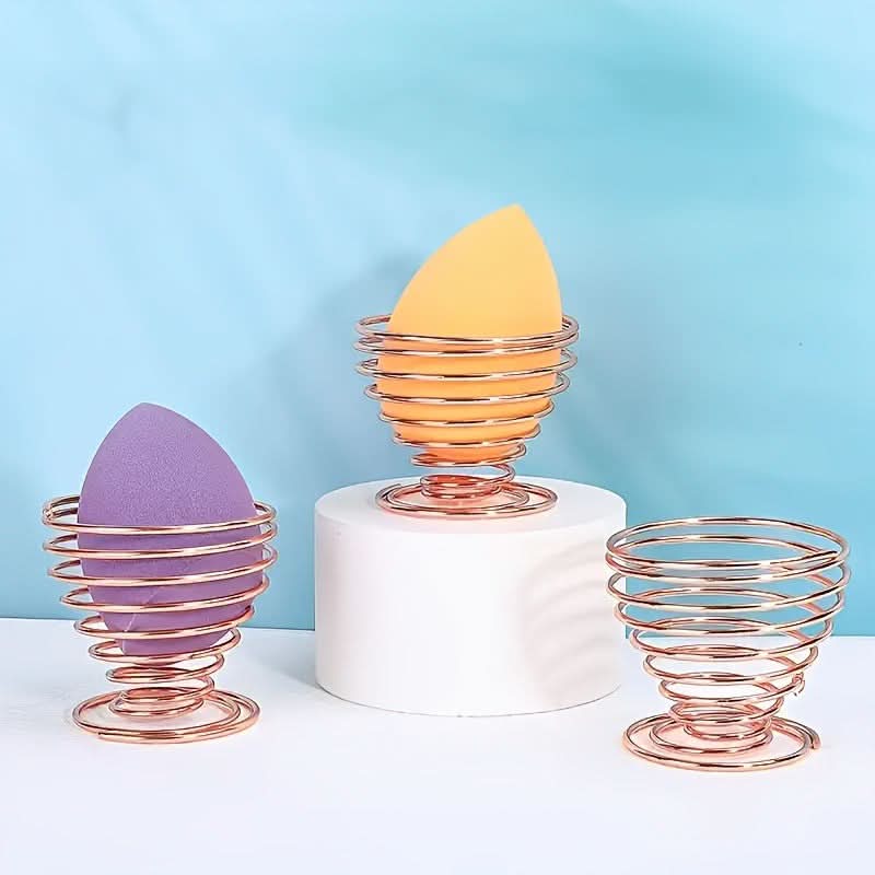 Elegant Rose Gold Stainless Steel Makeup Sponge Holder