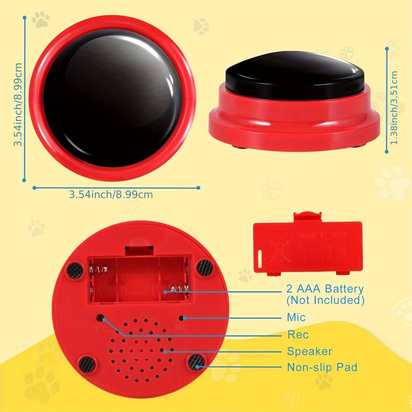 4pcs Dog Voice Training Buttons Set