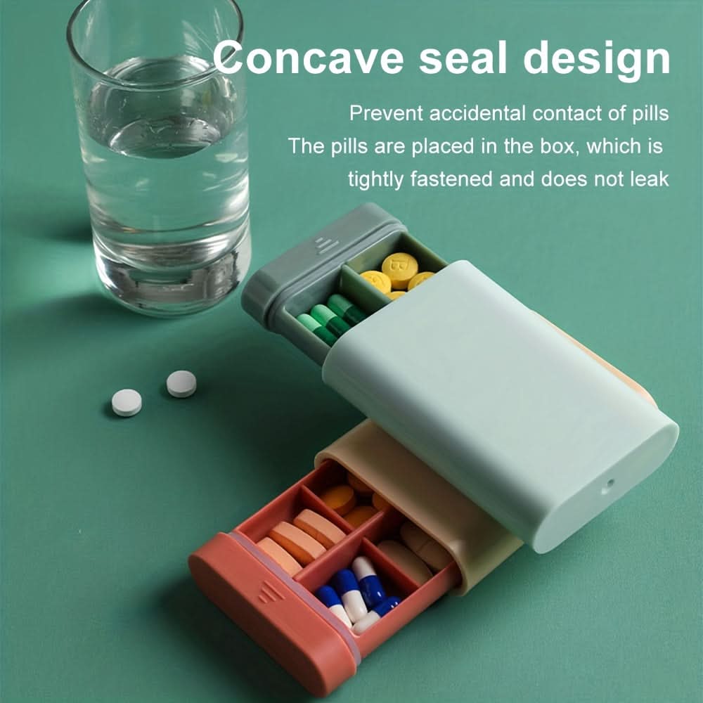 4-Pack Travel Pill Organizer – Portable 6-Grid Pill Box
