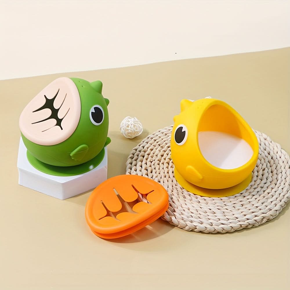 Silicone Snack Bowl with Suction Base – Spill-Proof Baby Feeding Bowl