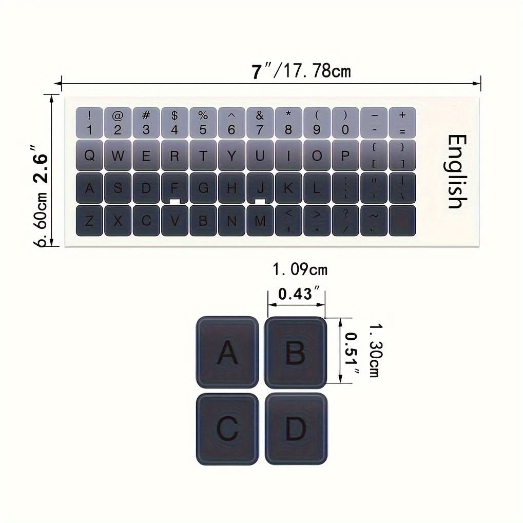 Pack of 2 Vibrant Universal Keyboard Stickers