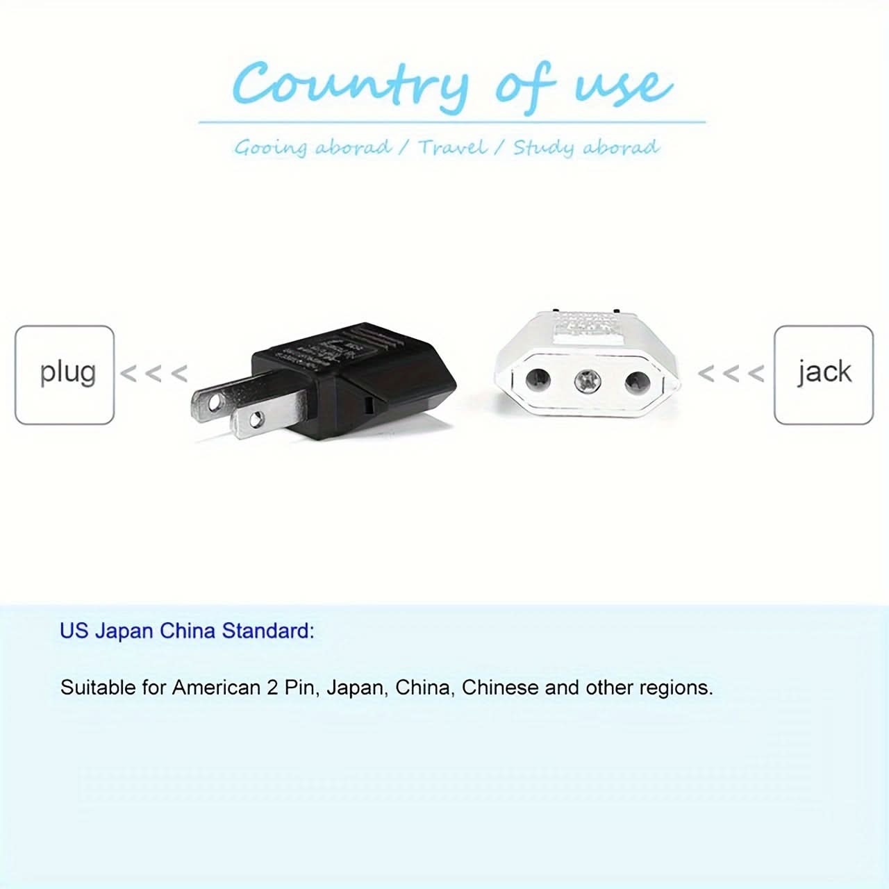 Pure Copper US to EU Plug Converter - Voltage 85V-265V