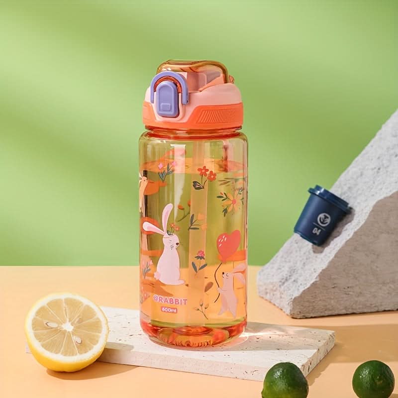 600ml Kids' Cartoon Sports Water Bottle – BPA-Free