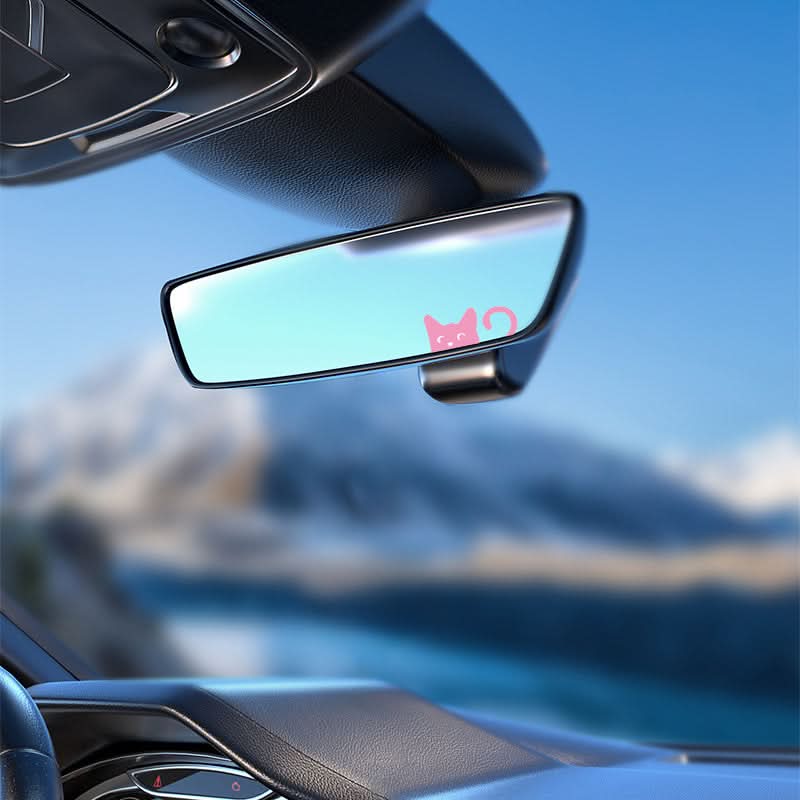Peeking Cat Car Stickers – Cute Pink for Rearview Mirrors & Windows