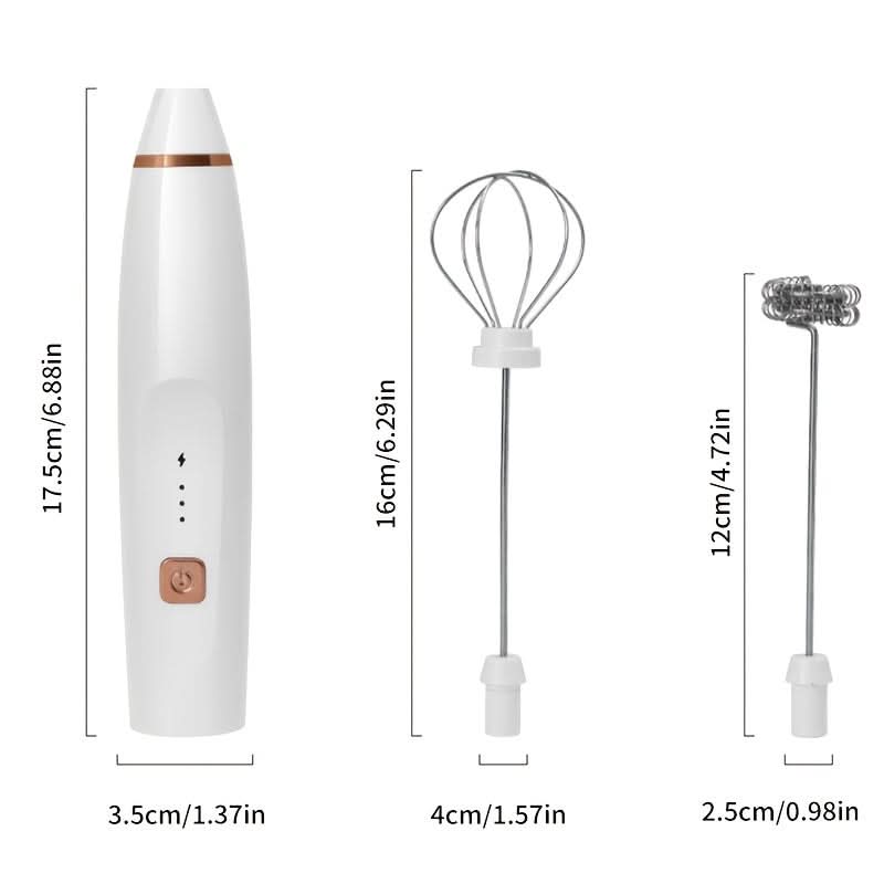 USB Rechargeable Handheld Milk Frother – 3-Speed Adjustable Blender