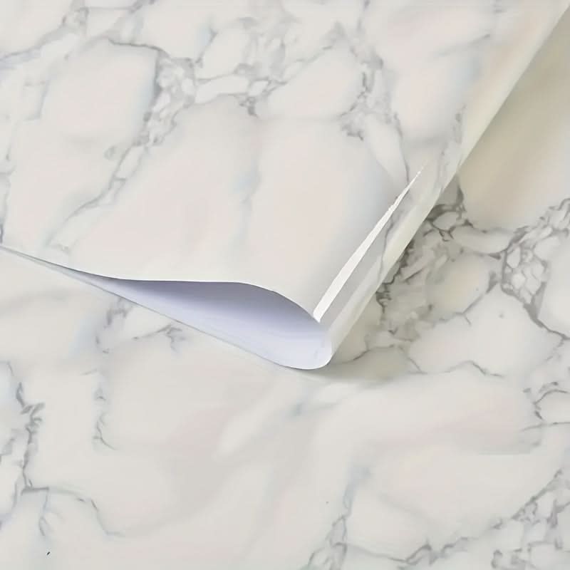 Peel and Stick Dark White Marble Wallpaper Roll
