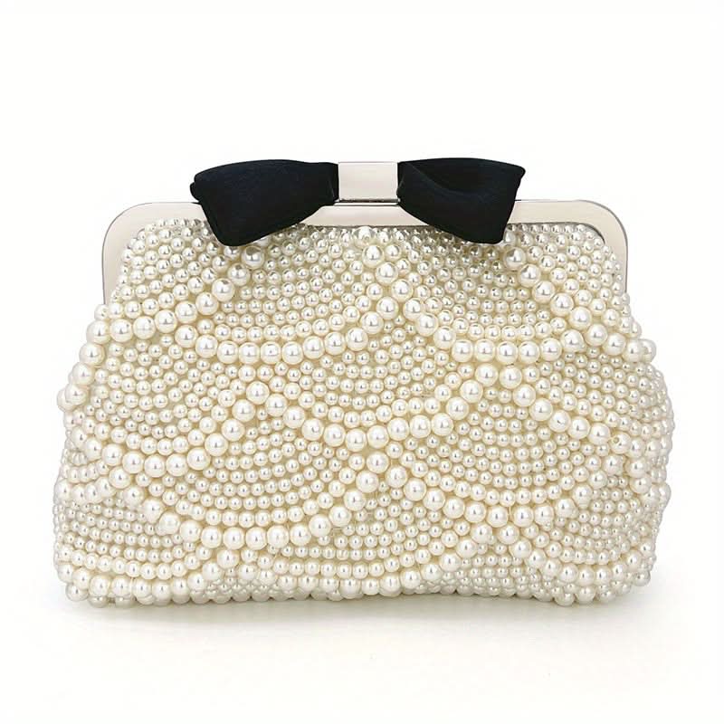 Mini Pearl Beaded Clutch Bag for Women