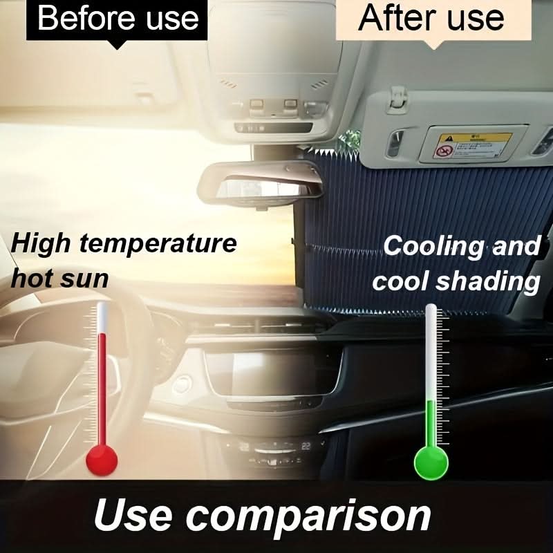 Retractable Car Windshield Sunshade – Foldable UV & Heat Blocker