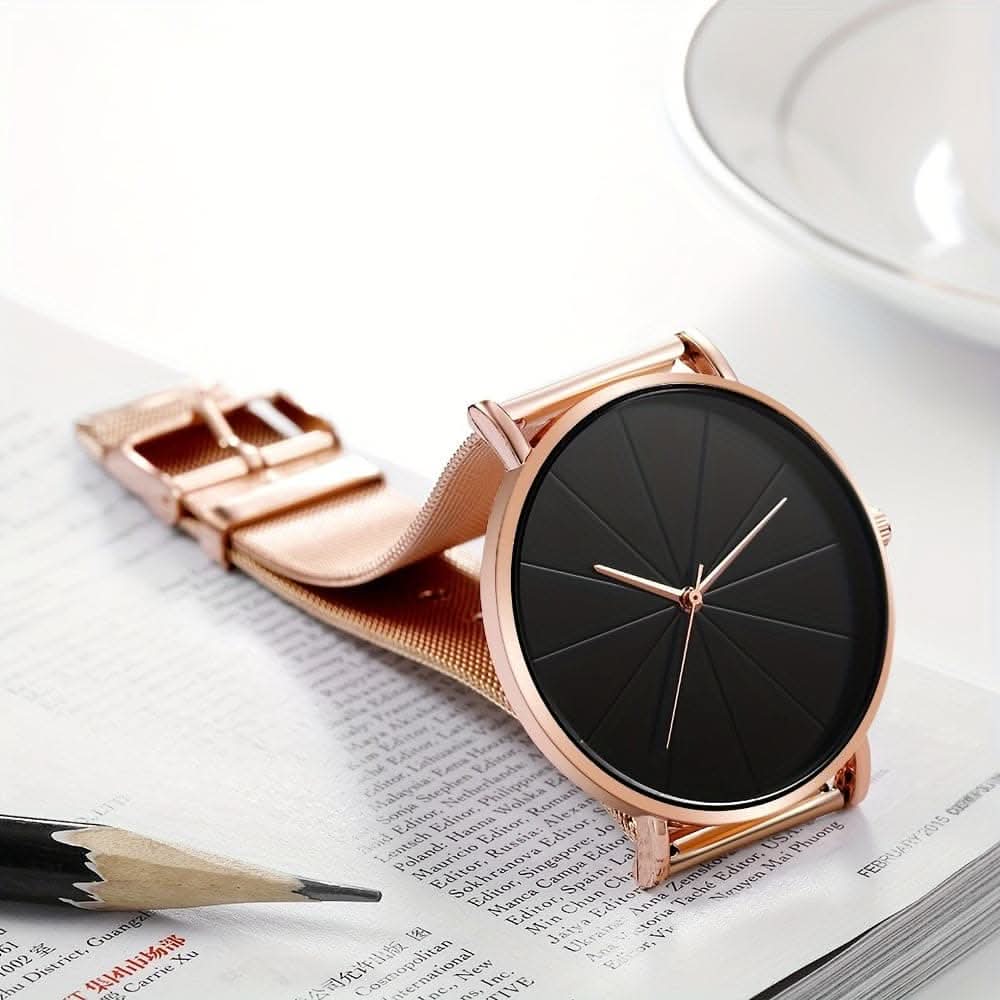 Casual Round Quartz Watch – Minimalist Fashion Analog