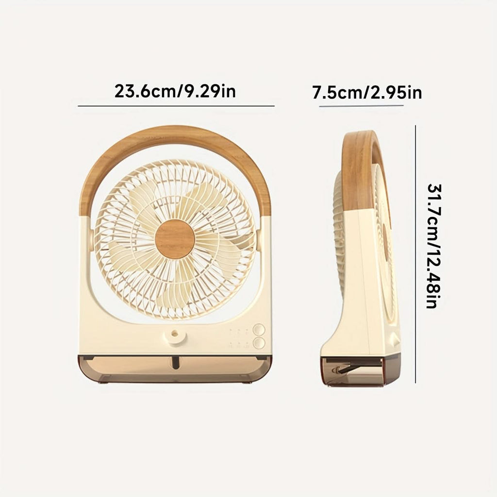 USB-Powered Evaporative Desk Fan – 3-Speed Portable Air Cooler with 180° Tilt