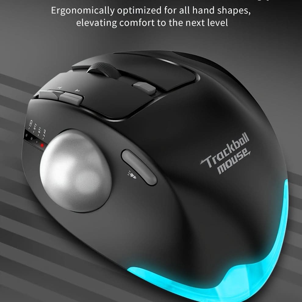 Dual Mode Wireless Trackball Mouse - 2.4G & Bluetooth