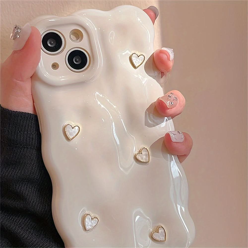 3D Heart Cube Silicone Phone Case