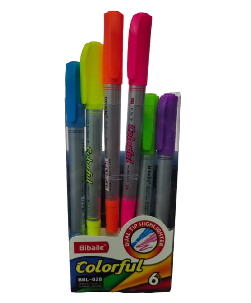 Bibaile Dual Tip Highlighter 6 Pcs