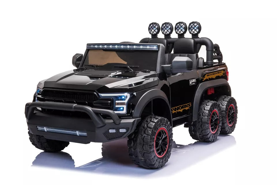 Kids 6x6 12V Battery Operated Pick Up Car Black