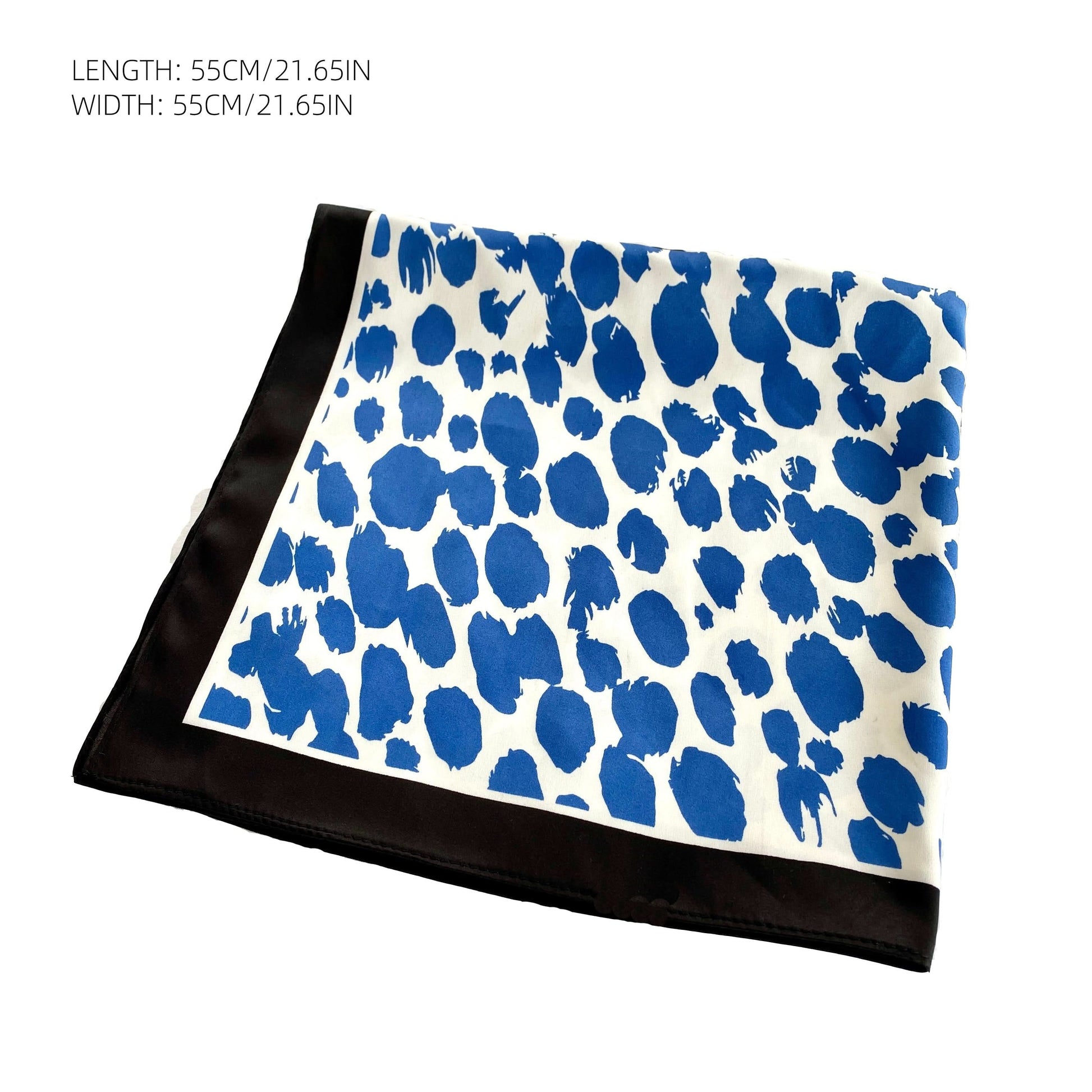Elegant Blue Leopard Print Scarf – Lightweight Polyester