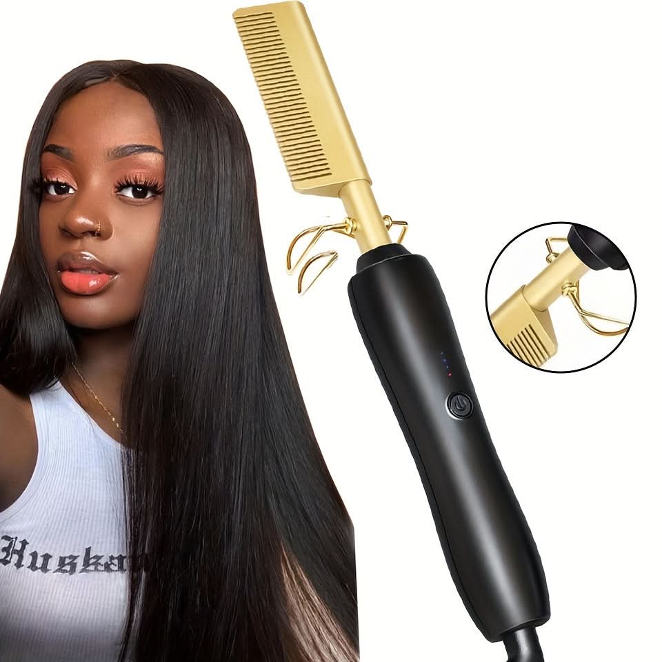 Ceramic Hot Comb Hair Straightener – for Natural Hair & Beards