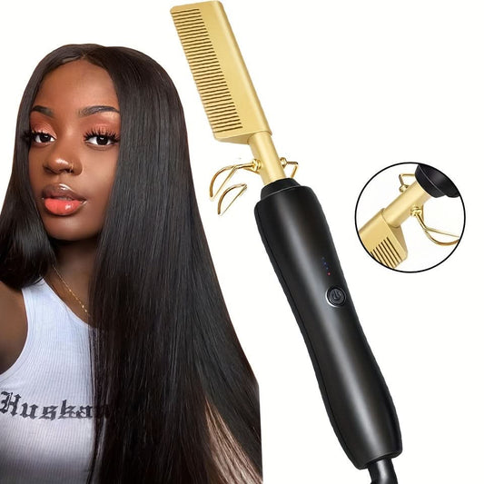 Ceramic Hot Comb Hair Straightener – for Natural Hair & Beards