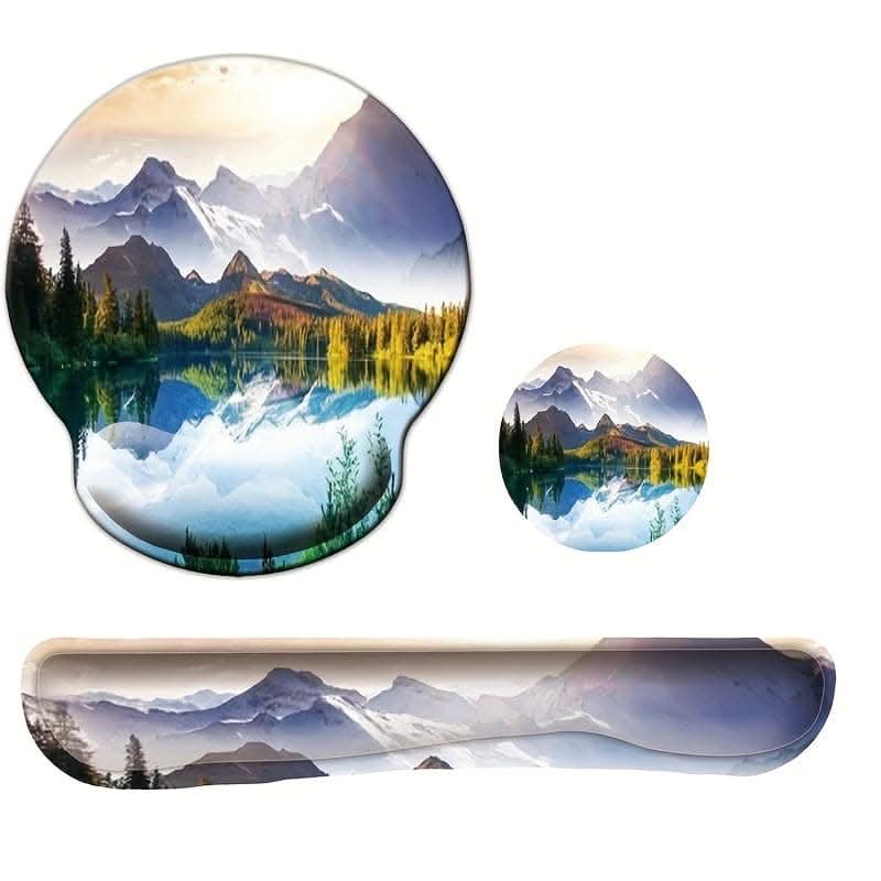 3-Piece Ergonomic Wrist Rest and Mouse Pad Set