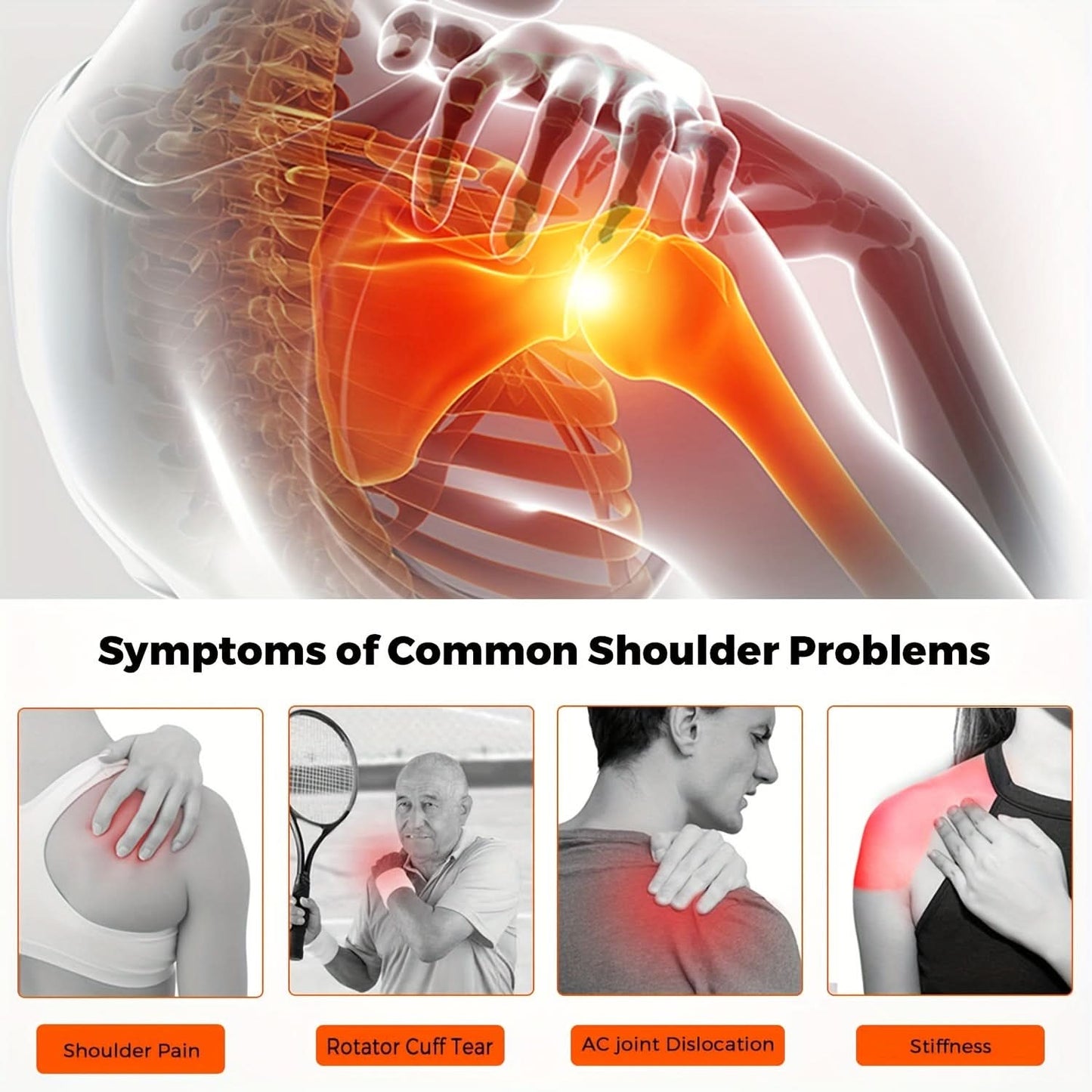 Heated Shoulder Brace with Hot/Cold Therapy - Adjustable Shoulder Wrap
