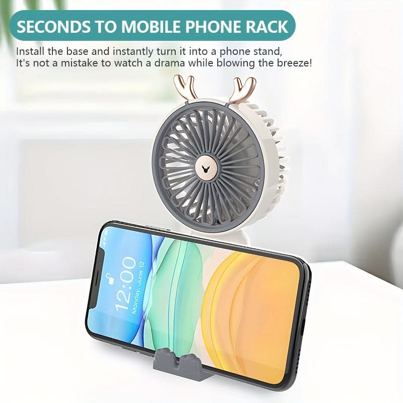 Cute Portable Handheld Mini Fan – Battery-Operated