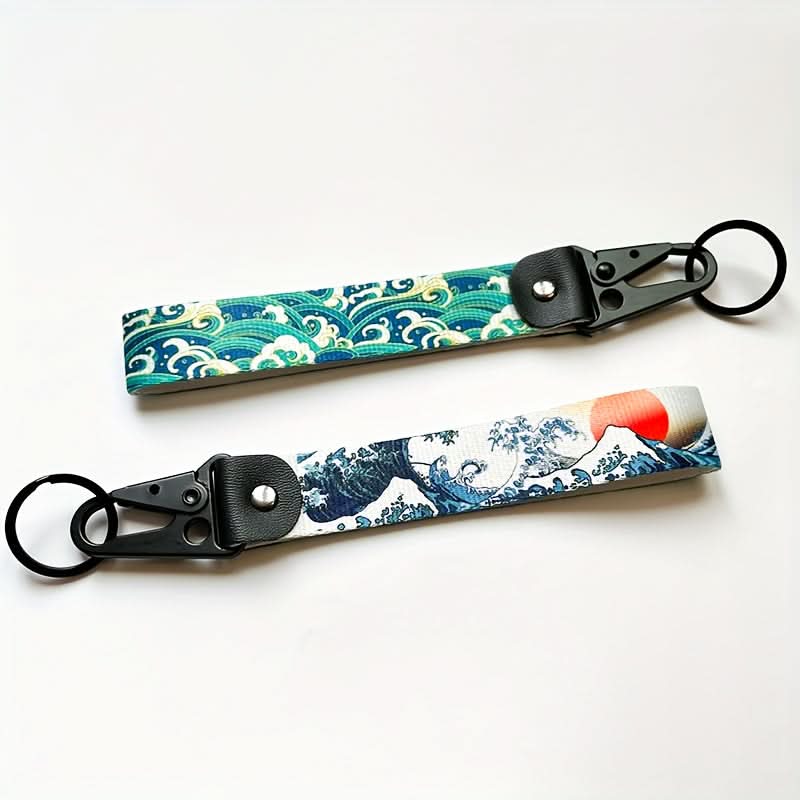 Premium Nylon Car & Motorcycle Keychain – Wave Design